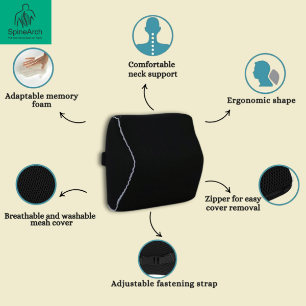 Combo – Back & Neck Rest Pillow (Chair & Car Use) - Image 6
