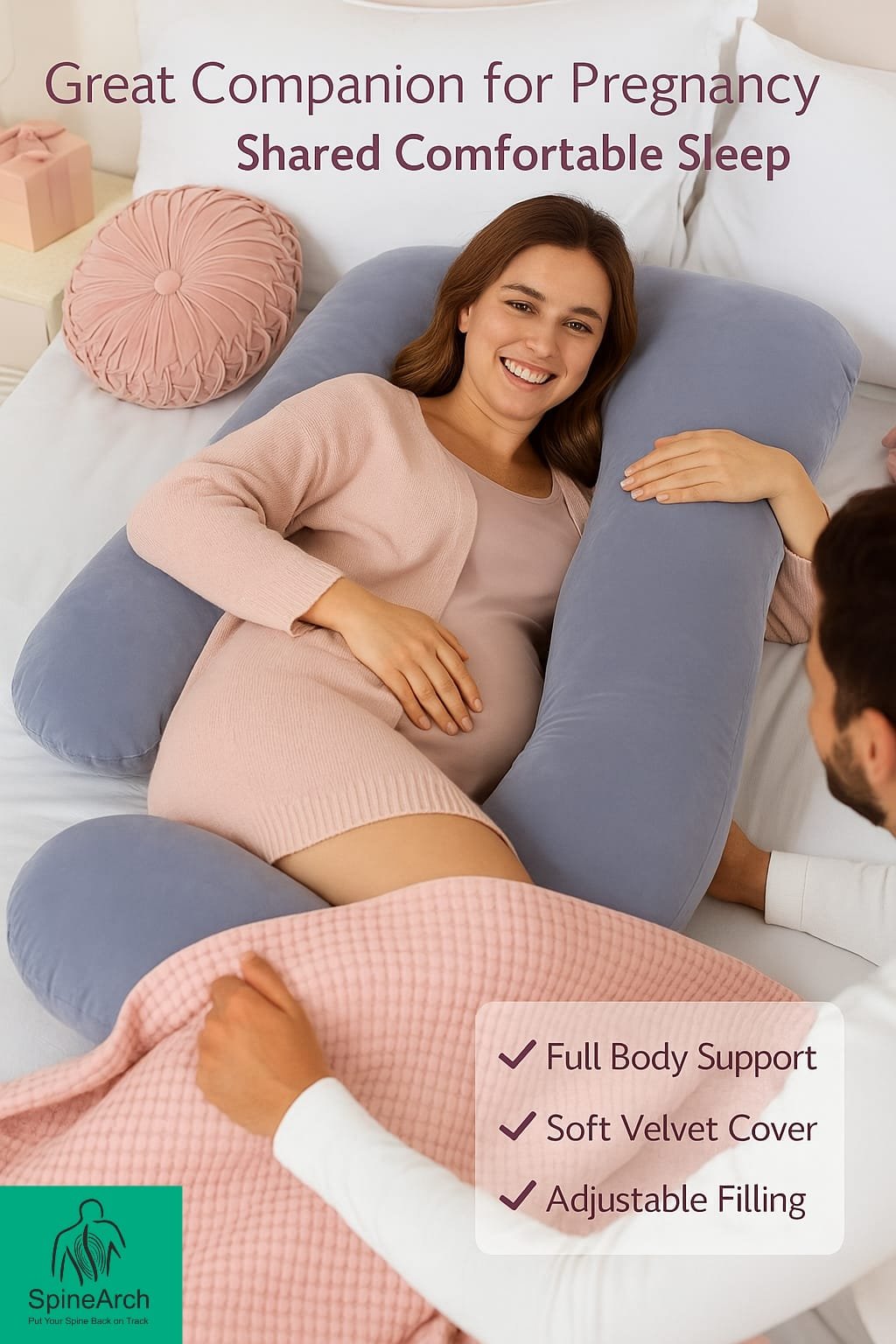 U-Shape Cotton Pregnancy Pillow - Image 4