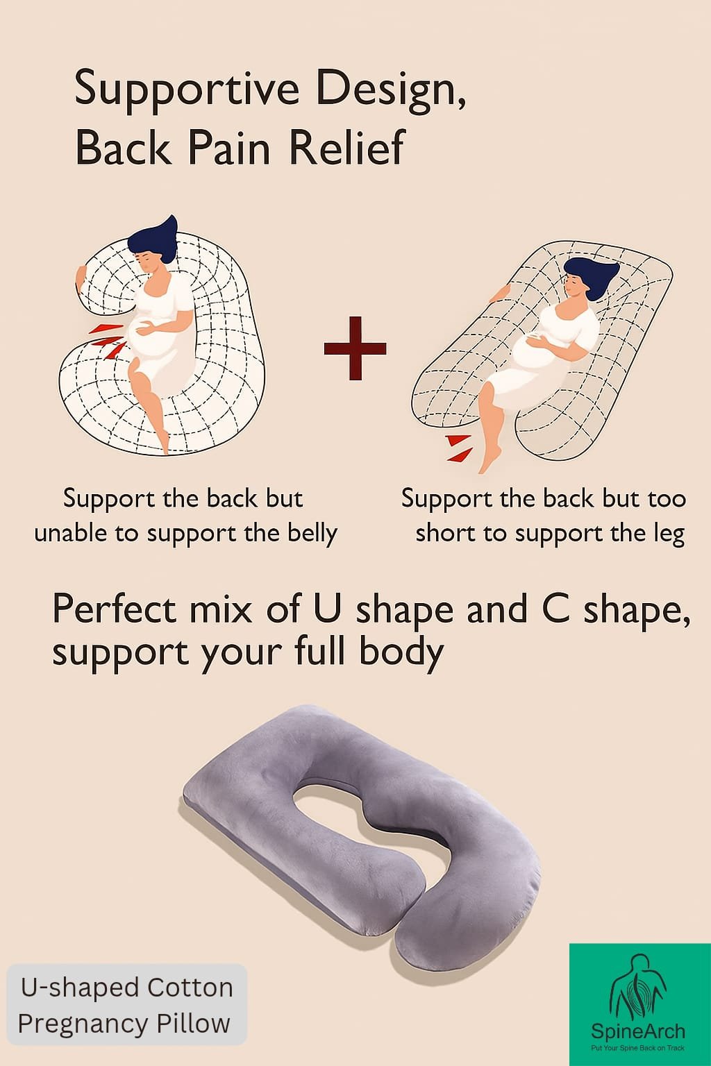 U-Shape Cotton Pregnancy Pillow - Image 5