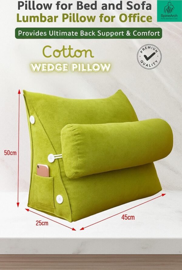 COUPLE Wedge Cotton Pillow Triangular With Lumber Support Half Moon (Full Slope) (Copy) - Image 2