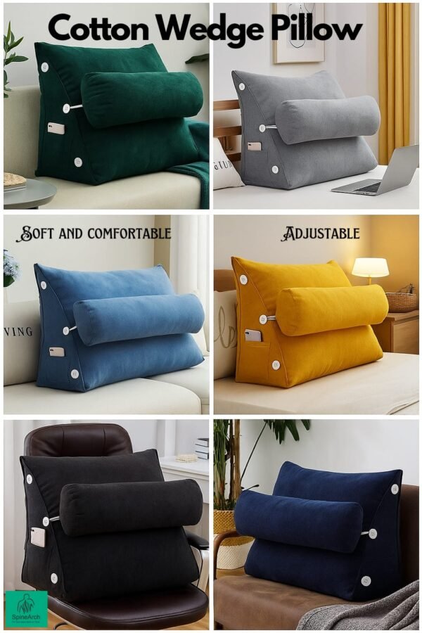 COUPLE Wedge Cotton Pillow Triangular With Lumber Support Half Moon (Full Slope) (Copy) - Image 3