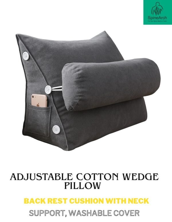 COUPLE Wedge Cotton Pillow Triangular With Lumber Support Half Moon (Full Slope) (Copy) - Image 4