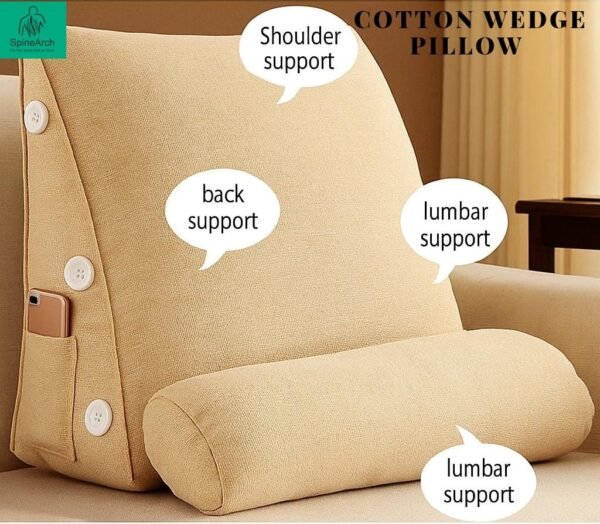 COUPLE Wedge Cotton Pillow Triangular With Lumber Support Half Moon (Full Slope) (Copy) - Image 5