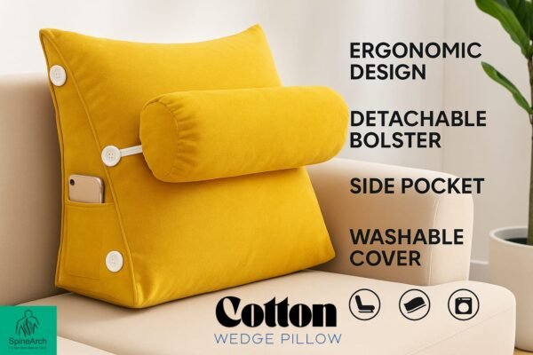 COUPLE Wedge Cotton Pillow Triangular With Lumber Support Half Moon (Full Slope) (Copy)