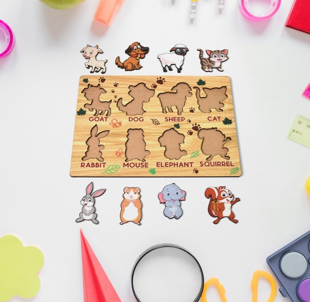 Wooden Puzzel for Animal Learning & fun for Kids